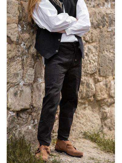 Trollfelsen Leonardo Carbone Mittelalter Gewandung Ritter Wikinger Ziernaht Hose Oskar Schwarz _1_ Trollfelsen Leonardo Carbone Mittelalter Gewandung Ritter Wikinger Ziernaht Hose Oskar Schwarz _1_